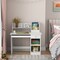 White Children Writing Table with Keyboard Tray and Hutch Drawer Shelves Ideal for Kids